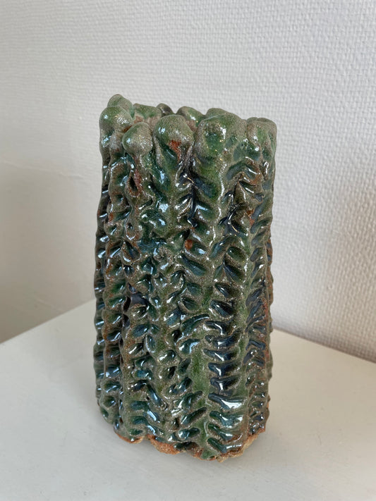 Ann Bjerg - VASE - Riflet grøn