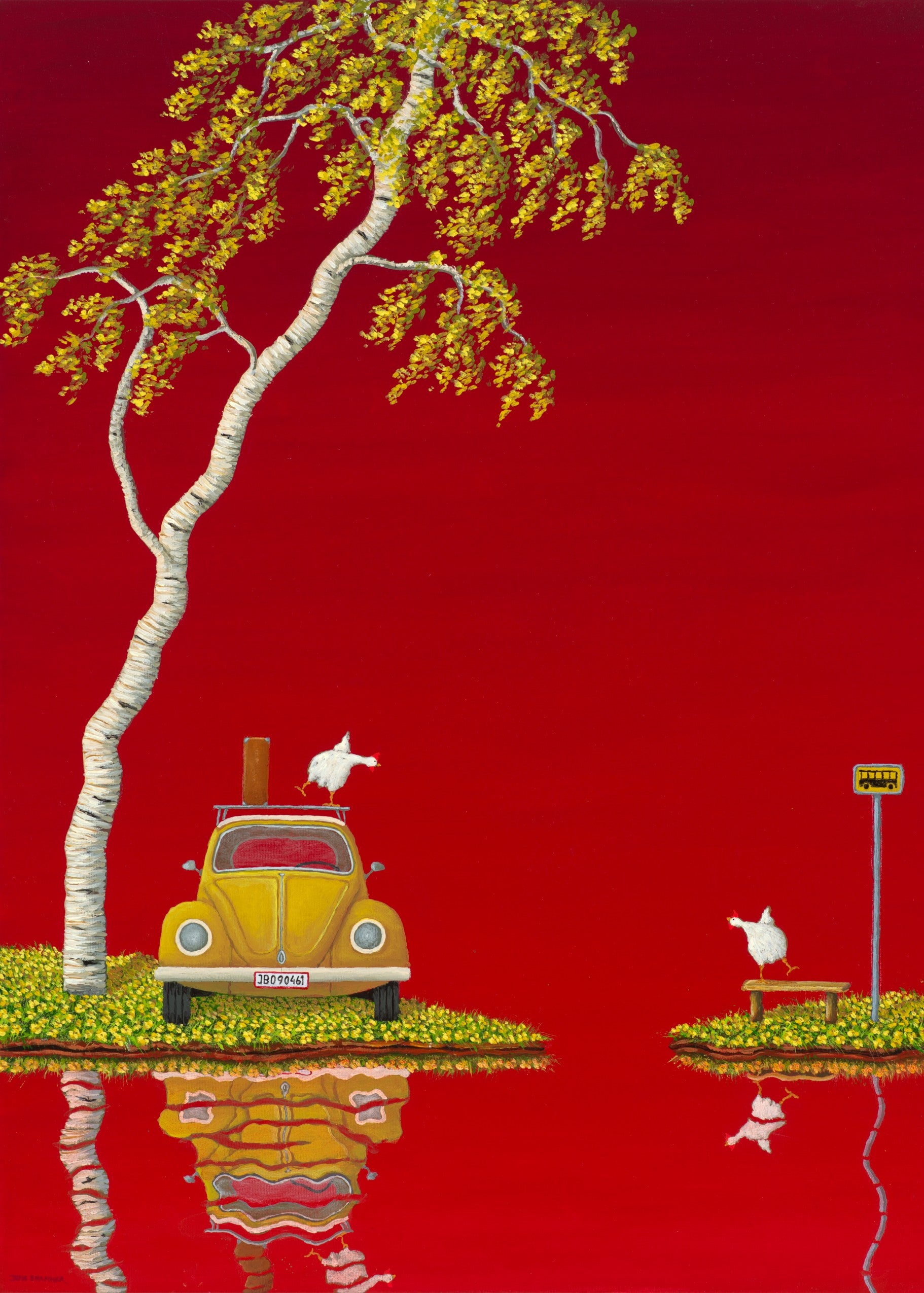 Kunstpostkort – "Vi tager bussen" – Jens Brammer – A5